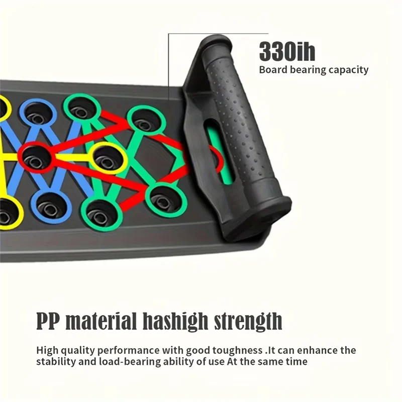 -ABLP Portable Folding Push-Up Board, Multi-Functional Anti-Slip Mat With Handle, Home Fitness Exercise For Chest
