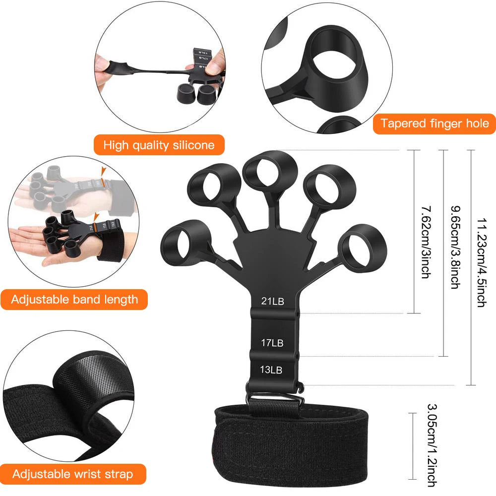 Adjustable Grip Strength Trainer Wrist Finger Exerciser Hand Grip Strengthener Muscle Building Injury Recover Expander Kit