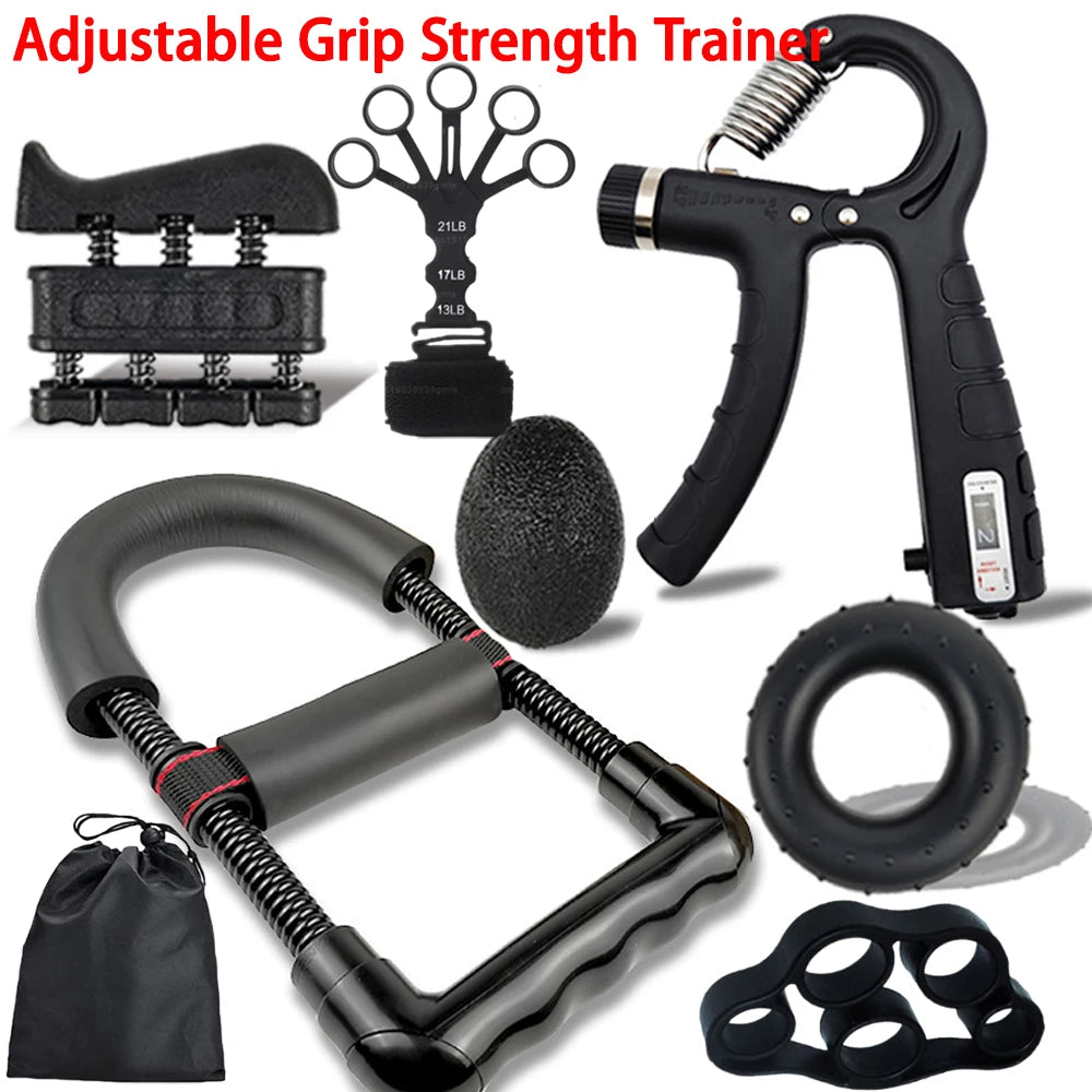 Adjustable Grip Strength Trainer Wrist Finger Exerciser Hand Grip Strengthener Muscle Building Injury Recover Expander Kit