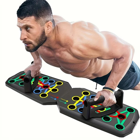 -ABLP Portable Folding Push-Up Board, Multi-Functional Anti-Slip Mat With Handle, Home Fitness Exercise For Chest