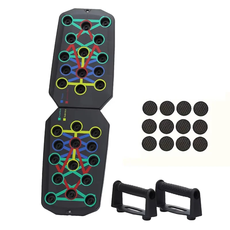 -ABLP Portable Folding Push-Up Board, Multi-Functional Anti-Slip Mat With Handle, Home Fitness Exercise For Chest
